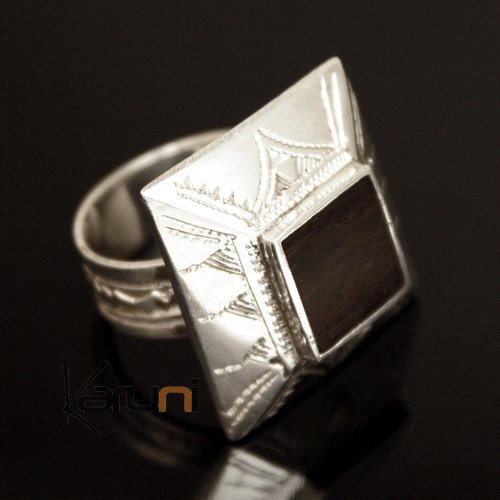 Nigerian Silver Ebony Ring 024