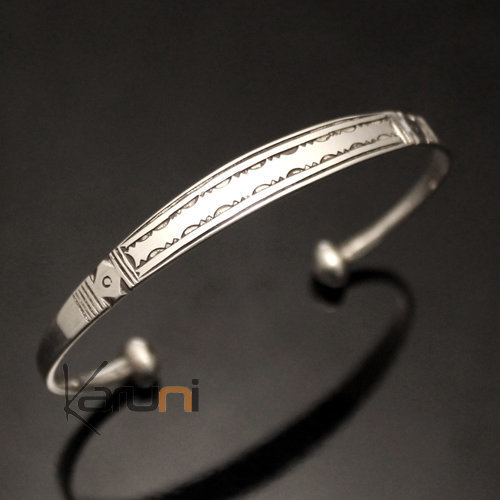 Bracelet Sterling Silver  Large Engraved Men/Women Tuareg Tribe Design 12