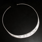 Ethnic Choker Necklace Sterling Silver Jewelry Engraved Large Torque Tuareg Tribe Design 01