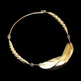 Ethnic African Jewelry Chocker Necklace Bronze Fulani Tribe 3 Leaves Twist Large Design KARUNI b