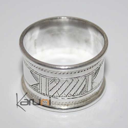 Ethnic Engagement Ring Wedding Jewelry Sterling Silver Large Engraved Men/Women Tuareg Tribe Design 09