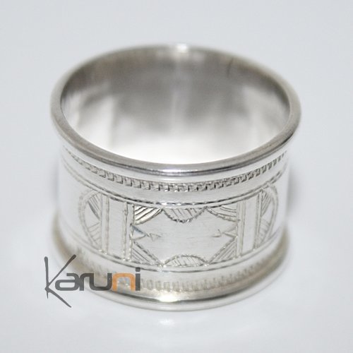 Ethnic Engagement Ring Wedding Jewelry Sterling Silver Large Engraved Men/Women Tuareg Tribe Design 11