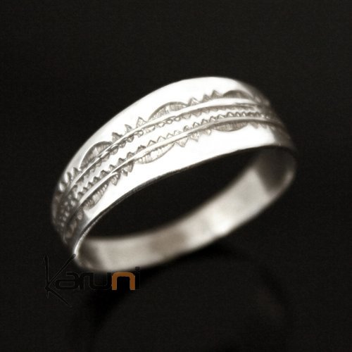 Silver Ring Alliance flat engraved man / woman 12