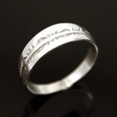 Ethnic Engagement Ring Wedding Jewelry Sterling Silver Flat Engraved Men/Women Tuareg Tribe Design 13