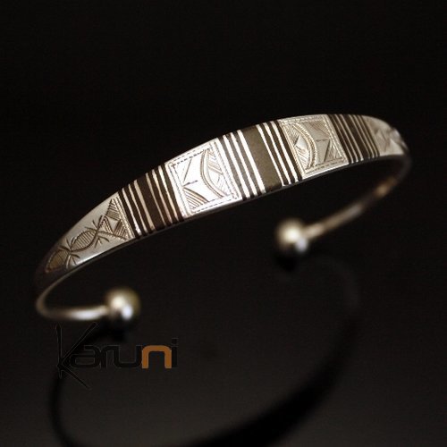 Ethnic Bracelet Sterling Silver Jewelry Large Ebony Men/Women Tuareg Tribe Design 05
