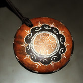 Ethnic Tuareg Jewelry Necklace Pendant Soap Stone Engraved 60 Niger Large Circle