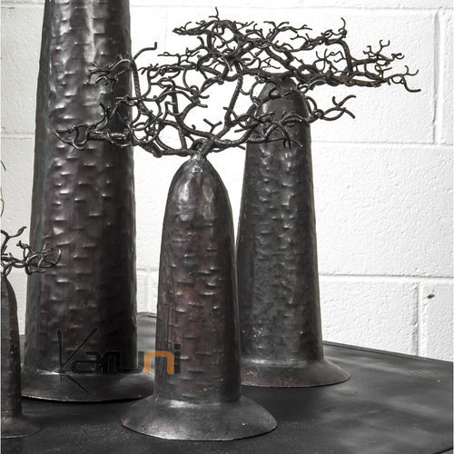 Jewelry Tree Baobab round design jewelry holder 30 cm recycled metal Madagascar