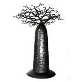 Jewelry Tree Baobab round design jewelry holder 30 cm recycled metal Madagascar