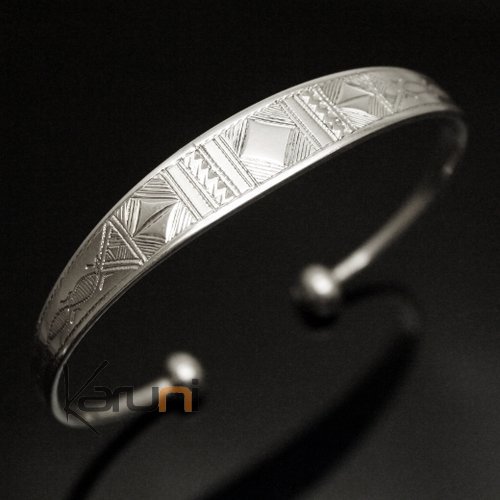 Large Tuareg city bracelet in silver 8
