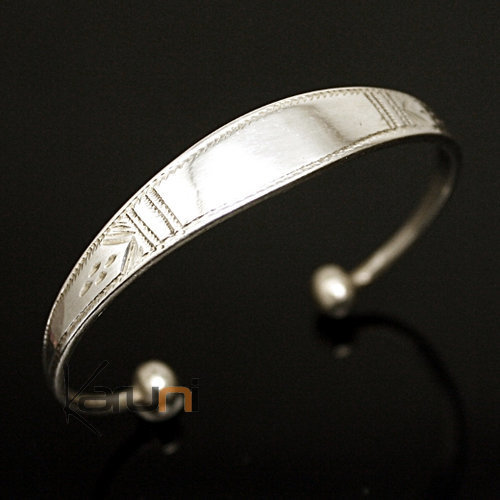 Ethnic Chain Bracelet Sterling Silver Jewelry Large Engraved Men/Women Tuareg Tribe Design 16