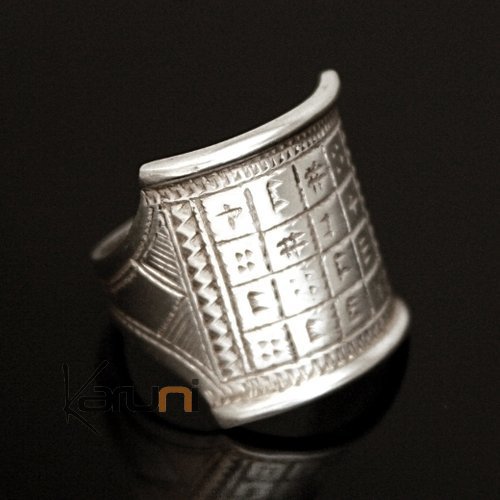 Ethnic Tifinagh Tuareg Tribe Design Ring Silver  Engraved unisex  22